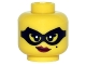 Part No: 3626pb1494  Name: Minifigure, Head Female Black Eye Mask, Beauty Mark, Red Lips with Smirk Pattern