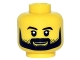 Part No: 3626pb1495  Name: Minifigure, Head Black Eyebrows, Upper Eyelids, Moustache and Full Beard with Stubble, Grin Pattern