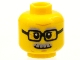 Part No: 3626pb1566  Name: Minifigure, Head Light Bluish Gray Bushy Eyebrows and Moustache, Black Glasses, Medium Nougat Chin Dimple and Wrinkles, Slight Grin Pattern
