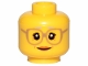 Part No: 3626pb1568  Name: Minifigure, Head Female Glasses Dark Tan, Gray Eyebrows, Crow's Feet, Peach Lips Pattern