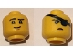 Part No: 3626pb1583  Name: Minifigure, Head Dual Sided Scarred Right Eyebrow, Chin Dimple, Smile / Stern, Eye Patch Pattern