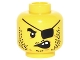 Part No: 3626pb1594  Name: Minifigure, Head Black Bushy Eyebrow, Eye Patch, Moustache, Goatee and Mutton Chops Stubble, Medium Nougat Warts and Dimple, Lopsided Open Mouth with 2 Top Teeth Pattern