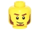 Part No: 3626pb1596  Name: Minifigure, Head Beard Reddish Brown, Bushy Eyebrows, Sideburns, White Pupils, Lopsided Smile Pattern