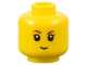 Part No: 3626pb1617  Name: Minifigure, Head Child Brown Eyebrows, Black Eyelashes, Slight Smile Pattern