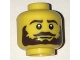Part No: 3626pb1679  Name: Minifigure, Head Beard Dark Brown Bushy, Moustache, White Pupils Pattern