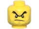 Part No: 3626pb1701  Name: Minifigure, Head Black Unibrow, Dark Bluish Gray Stubble, Nougat Chin Dimple and Wrinkles, Furrowed Brow, Angry Scowl Pattern