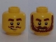 Part No: 3626pb1804  Name: Minifigure, Head Dual Sided Brown Thick Eyebrows, Curly Moustache, Smirk / Thick Moustache, Bushy Beard Pattern