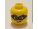Part No: 3626pb1808  Name: Minifigure, Head Female Black Eye Mask, Black Eyebrows with One Eyebrow Raised, Red Lips with Smirk Pattern