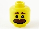 Part No: 3626pb1813  Name: Minifigure, Head Brown Eyebrows and Large Moustache Pattern