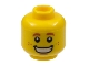 Part No: 3626pb1815  Name: Minifigure, Head Dark Orange Eyebrows and Freckles, Wide Grin with Teeth Pattern
