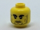 Part No: 3626pb1820  Name: Minifigure, Head Black Thick Eyebrows and Stubble, Dark Tan Cheek Lines Pattern
