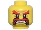 Part No: 3626pb1821  Name: Minifigure, Head Red Bushy Eyebrows and Braided Moustache, Medium Nougat Chin Dimple and Wrinkles, Angry Bared Teeth Pattern