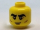 Part No: 3626pb1828  Name: Minifigure, Head Black Thick Eyebrows, Reddish Brown Crow's Feet and Cheek Lines Pattern