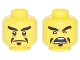 Part No: 3626pb1884  Name: Minifigure, Head Dual Sided Black Eyebrows and Pointed Goatee, Stern / Open Mouth Angry Pattern