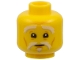Part No: 3626pb1891  Name: Minifigure, Head White and Gray Eyebrows and Goatee, Dark Orange Wrinkles, Concerned Expression Pattern (Sensei Wu)
