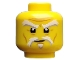 Part No: 3626pb1895  Name: Minifigure, Head White and Gray Raised Eyebrows and Goatee, Medium Nougat Wrinkles, Concerned Expression Pattern (Sensei Wu)
