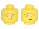 Part No: 3626pb1900  Name: Minifigure, Head Dual Sided Reddish Brown Eyebrows, Green Eyes, Crooked Smile / Concerned Pattern (Lloyd)