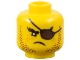 Part No: 3626pb1904  Name: Minifigure, Head Beard Brown Stubble, Dark Brown Eye Patch, Freckles Pattern