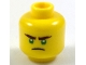 Part No: 3626pb1923  Name: Minifigure, Head Reddish Brown Thick Eyebrows, Green Eyes, Scowl Pattern