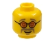 Part No: 3626pb1949  Name: Minifigure, Head Glasses with Orange Sunglasses, Dark Tan Eyebrows, Moustache and Goatee Pattern