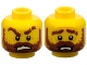Part No: 3626pb1968  Name: Minifigure, Head Dual Sided Reddish Brown Bushy Eyebrows, Full Beard, Moustache, Eyebrow Scar, Angry Scowl with Teeth / Worried Pattern