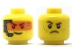 Part No: 3626pb2036  Name: Minifigure, Head Dual Sided Smile with Silver Headset and Orange Head-Up Display (HUD) / Frown Pattern