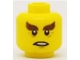 Part No: 3626pb2038  Name: Minifigure, Head Reddish Brown Bushy Eyebrows, Wrinkles Pattern