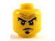 Part No: 3626pb2051  Name: Minifigure, Head Black Eyebrows and Goatee, Nougat Eye Shadow, Medium Nougat Chin Dimple and Wrinkles, Furrowed Brow, Stern Pattern
