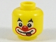 Part No: 3626pb2077  Name: Minifigure, Head Clown Black Pointed Eyebrows, White Circles Around Eyes, Red Nose, Large Painted Smile Pattern