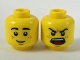 Part No: 3626pb2080  Name: Minifigure, Head Dual Sided Black Eyebrows, Brown Freckles, Smile / Angry Roar Pattern