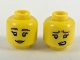 Part No: 3626pb2083  Name: Minifigure, Head Dual Sided Female, Reddish Brown Eyebrows, Dark Tan Lips, Smile / Worried Pattern