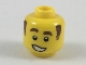 Part No: 3626pb2087  Name: Minifigure, Head Reddish Brown Eyebrows and Sideburns, Lopsided Grin with Teeth Pattern