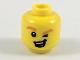 Part No: 3626pb2089  Name: Minifigure, Head Orange Eyebrows, Winking Left Eye, Open Mouth with Teeth and Tongue Pattern
