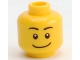 Part No: 3626pb2173  Name: Minifigure, Head Black Eyebrows, White Pupils, Wide Crooked Smile Pattern