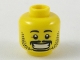 Part No: 3626pb2180  Name: Minifigure, Head Black Eyebrows, Moustache, Goatee, and Beard Stubble, Large Open Mouth Smile with Teeth Pattern