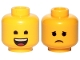 Part No: 3626pb2268  Name: Minifigure, Head Dual Sided Open Smile with Tongue / Sad Pattern (Emmet)