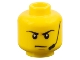 Part No: 3626pb2280  Name: Minifigure, Head Black Eyebrows and Headset, Medium Nougat Chin Dimple, Furrowed Brow, Angry Frown Pattern