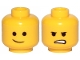 Part No: 3626pb2287 Name: Minifigure, Head Dual Sided Lopsided Smile / Angry Pattern (Emmet) Part No: 3626pb2287 Name: Minifigure, Head Dual Sided Lopsided Smile / Angry Pattern (Emmet)