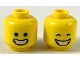 Part No: 3626pb2306  Name: Minifigure, Head Dual Sided Wide Smile with Closed Teeth, Black Eyes / Closed Eyes Pattern