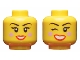 Part No: 3626pb2314  Name: Minifigure, Head Dual Sided Female, Black Eyebrows, Bright Pink Blush, Red Lips, Smiling / Winking Right Eye Pattern