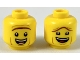 Part No: 3626pb2315  Name: Minifigure, Head Dual Sided Reddish Brown Unibrow, Open Mouth Smile, Raised Unibrow / Lowered Unibrow Pattern (President Business)