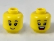Part No: 3626pb2324  Name: Minifigure, Head Dual Sided Child Female Black Eyebrows, Grin / Open Mouth Smile Pattern