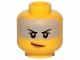 Part No: 3626pb2326  Name: Minifigure, Head Female, Black Eyebrows, Gray Band, Peach Lips, Smile Pattern