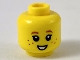 Part No: 3626pb2335  Name: Minifigure, Head Child Female Dark Orange Eyebrows and Freckles, Single Eyelashes, Small Open Mouth Smile with Teeth Pattern