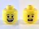 Part No: 3626pb2360  Name: Minifigure, Head Dual Sided Large Open Mouth Grin / Confused with Left Eyebrow Raised and Open Mouth Pattern (Emmet)