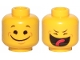 Part No: 3626pb2373 Name: Minifigure, Head Dual Sided Black Eyes, Eyebrows, Wide Closed Mouth Smile / Closed Eyes, Smile with Tongue Pattern (Benny) Part No: 3626pb2373 Name: Minifigure, Head Dual Sided Black Eyes, Eyebrows, Wide Closed Mouth Smile / Closed Eyes, Smile with Tongue Pattern (Benny)