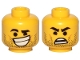 Part No: 3626pb2411  Name: Minifigure, Head Dual Sided Black Eyebrows, Stubble, Lopsided Grin with Teeth / Surprised Pattern (Rex Dangervest)