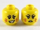 Part No: 3626pb2425  Name: Minifigure, Head Dual Sided Female, Red Whiskers, Sharp Teeth, Frown / Crooked Smile Pattern
