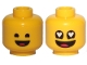 Part No: 3626pb2429  Name: Minifigure, Head Dual Sided Black Standard Eyes, Smile with Tongue / Eyes with Heart Shape Pupils Pattern (Benny)