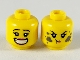 Part No: 3626pb2440 Name: Minifigure, Head Dual Sided Female, Pink Lips Big Smile with Teeth / Dirt Stains, Angry Pattern Part No: 3626pb2440 Name: Minifigure, Head Dual Sided Female, Pink Lips Big Smile with Teeth / Dirt Stains, Angry Pattern
